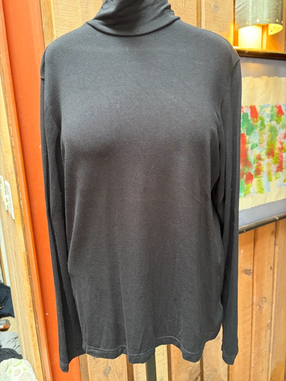 Fabulous black jersey turtleneck, extra long!